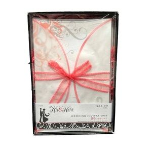 Studio His & Hers Wedding Invitations Floral 25 Count Brand New in Box